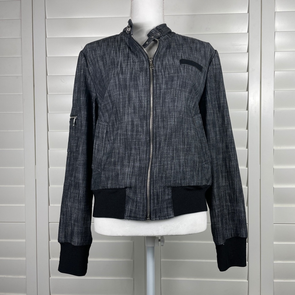 Larry Levine Demin Bomber Jacket, size L